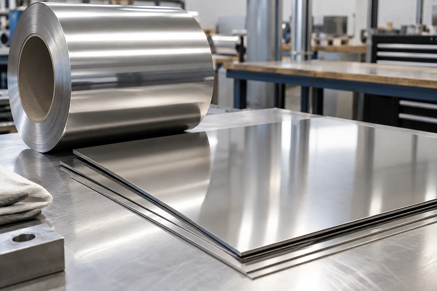 No. 7 bright polished stainless steel sheet samples